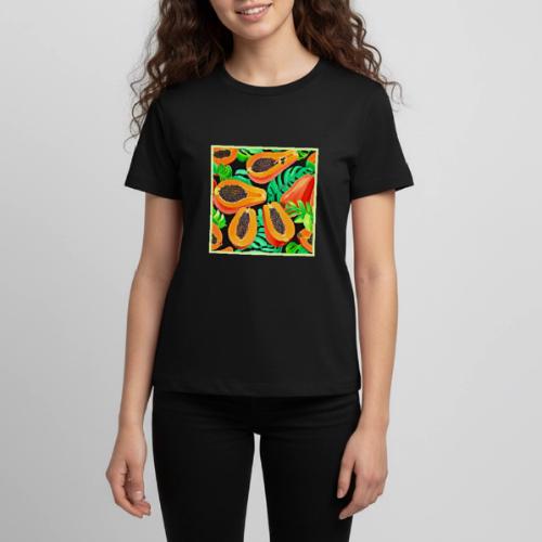 Papaya and Leaves Fresh Pattern - Kids' Premium T-Shirt