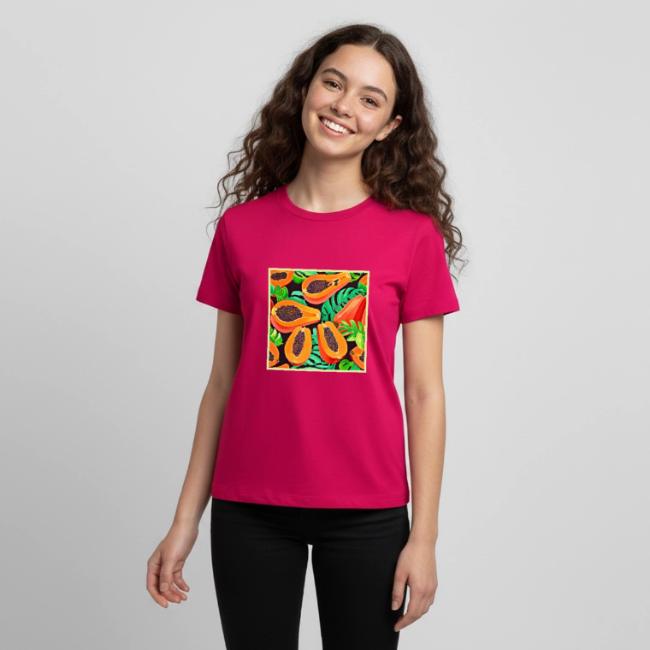 Papaya and Leaves Fresh Pattern