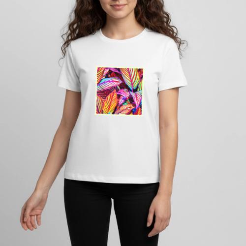 Striped Neon Leaves Design - Kids' Premium T-Shirt