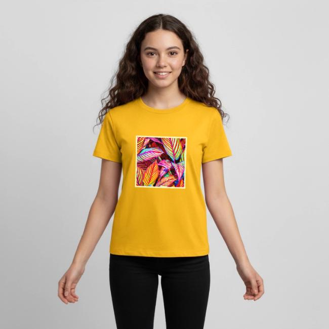 Striped Neon Leaves Design