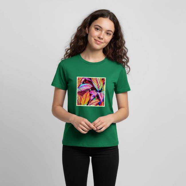 Striped Neon Leaves Design