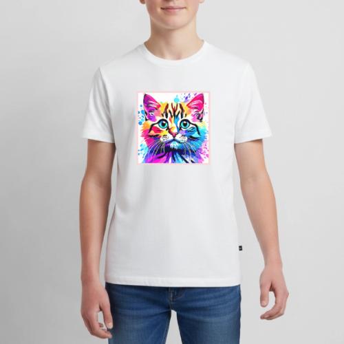 Vivid Kitty Vibes Design - Kids' Premium T-Shirt