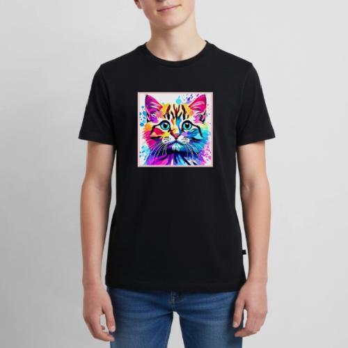 Vivid Kitty Vibes Design - Kids' Premium T-Shirt