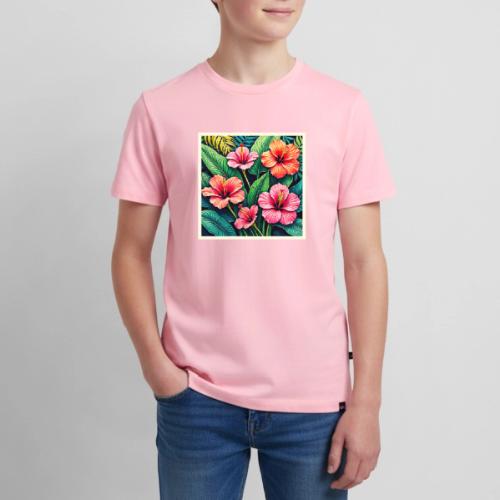 Tropical Hibiscus Bloom Artistry - Kids' Premium T-Shirt