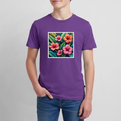 Tropical Hibiscus Bloom Artistry - Kids' Premium T-Shirt