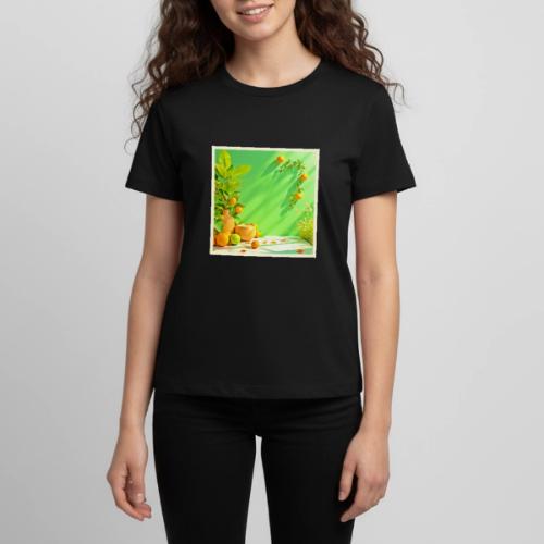 Vibrant Orange Green Still Life Design - Kids' Premium T-Shirt