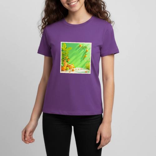 Vibrant Orange Green Still Life Design - Kids' Premium T-Shirt