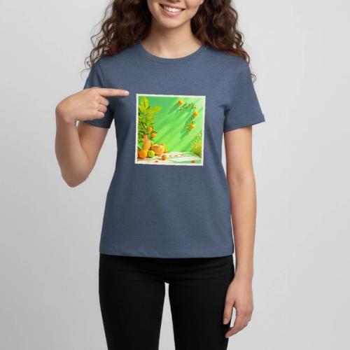 Vibrant Orange Green Still Life Design - Kids' Premium T-Shirt
