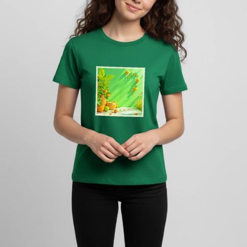 Vibrant Orange Green Still Life Design - Kids' Premium T-Shirt