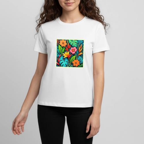 Vibrant Tropical Jungle Bloom Art - Kids' Premium T-Shirt