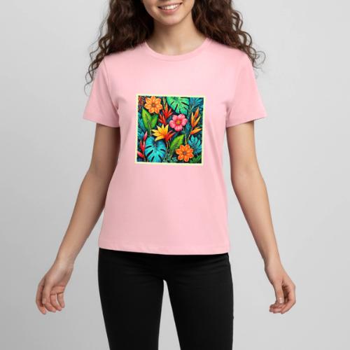 Vibrant Tropical Jungle Bloom Art - Kids' Premium T-Shirt