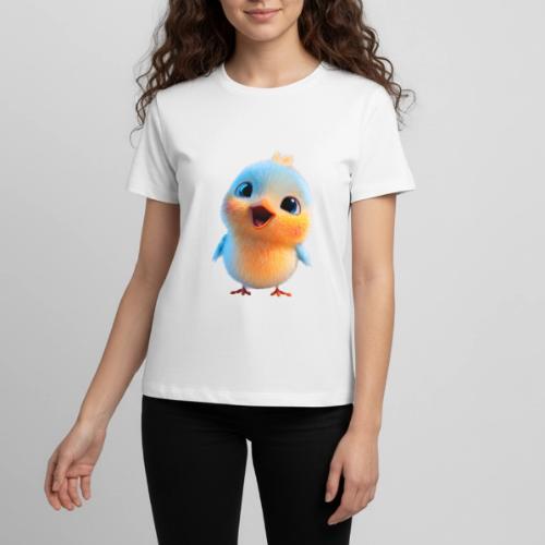 Colorful Cartoon Baby Bird in Orange and Blue - Kids' Premium T-Shirt