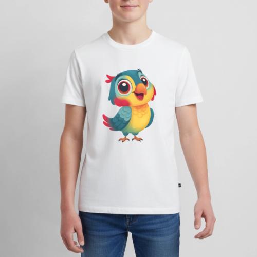 Bright Cartoon Parrot with Joyful Expression - Kids' Premium T-Shirt