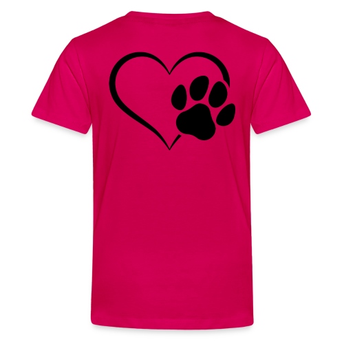 Pawprint Heart - Back - Kids' Premium T-Shirt