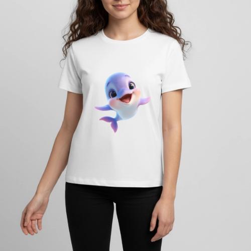 Purple-White Smiling Baby Dolphin - Kids' Premium T-Shirt
