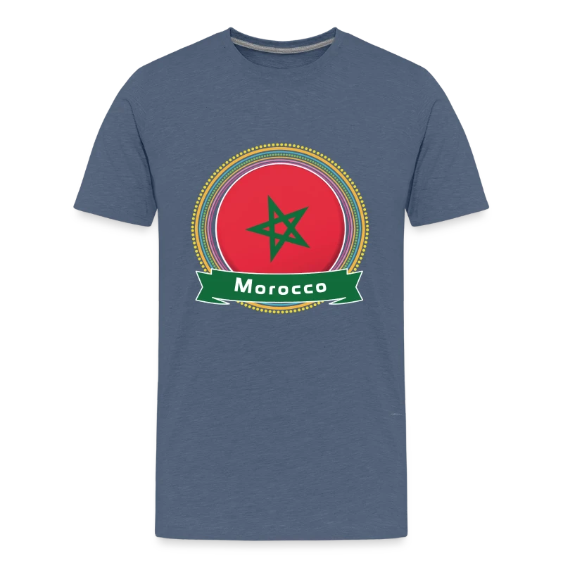 Morocco Happy Holi Color Framed Morocco Flag Banne - Kids' Premium T-Shirt