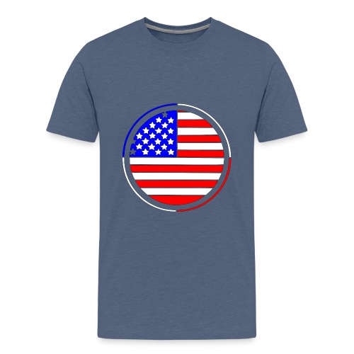 USA flag circle - Kids' Premium T-Shirt