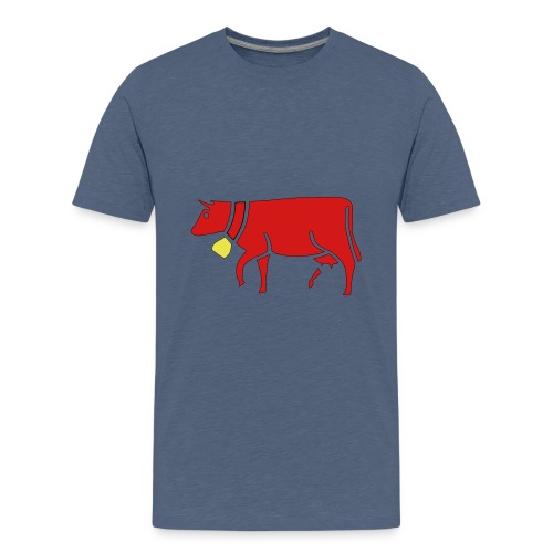 red cow with cowbell - Kids' Premium T-Shirt
