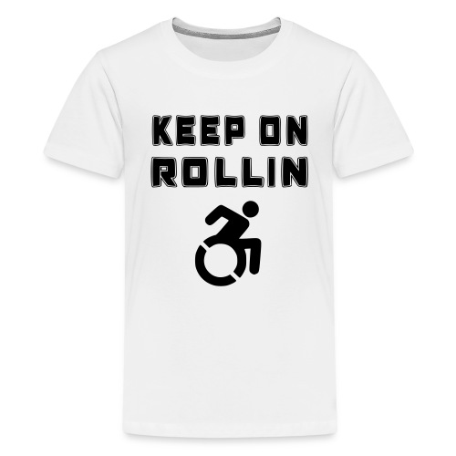 I keep on rollin with my wheelchair - Kids' Premium T-Shirt