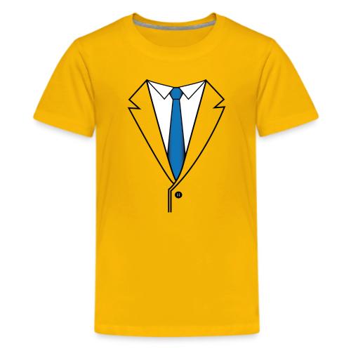 Suit with Blue Tie - Kids' Premium T-Shirt