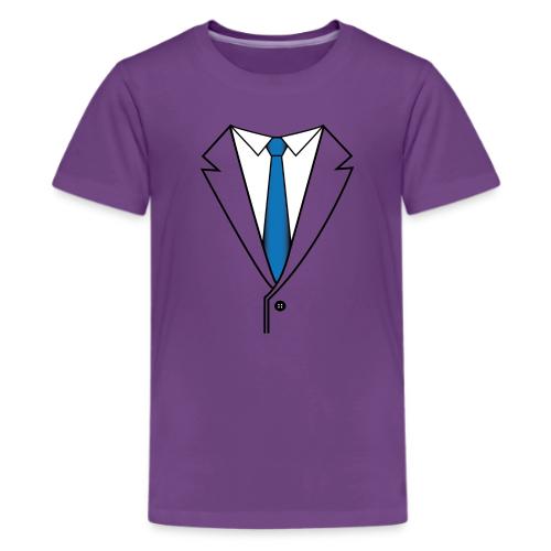 Suit with Blue Tie - Kids' Premium T-Shirt
