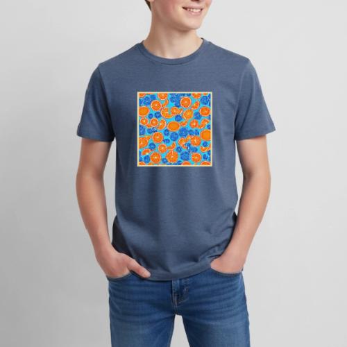 Orange Fruit on Blue: Vibrant Contrast - Kids' Premium T-Shirt