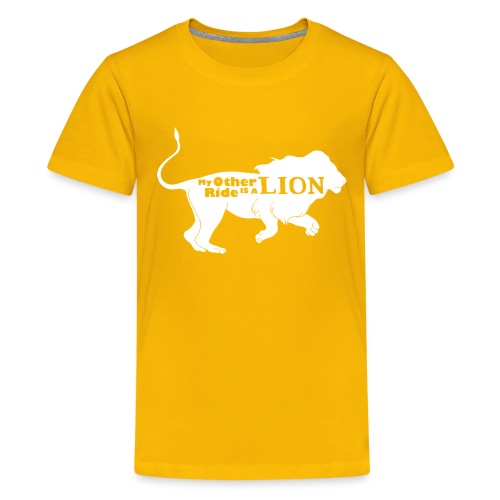My Other Ride Is a Lion Silhouette White - Kids' Premium T-Shirt