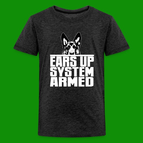 Ears Up System Armed German Shepherd - Kids' Premium T-Shirt