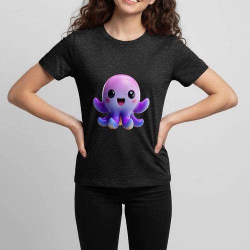 Joyful Cartoon Purple Baby Octopus with Big Smile - Kids' Premium T-Shirt