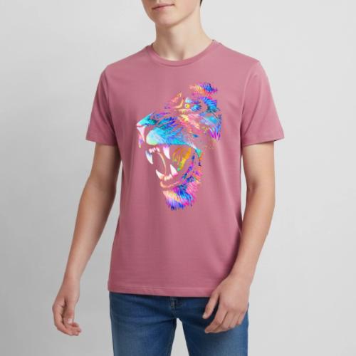 Colorful Lion Head Portrait Drawing - Roaring Lion - Kids' Premium T-Shirt