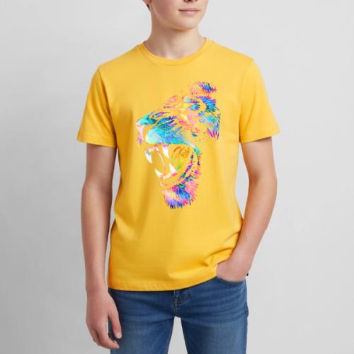 Colorful Lion Head Portrait Drawing - Roaring Lion - Kids' Premium T-Shirt