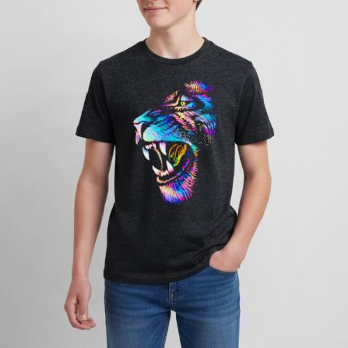 Colorful Lion Head Portrait Drawing - Roaring Lion - Kids' Premium T-Shirt