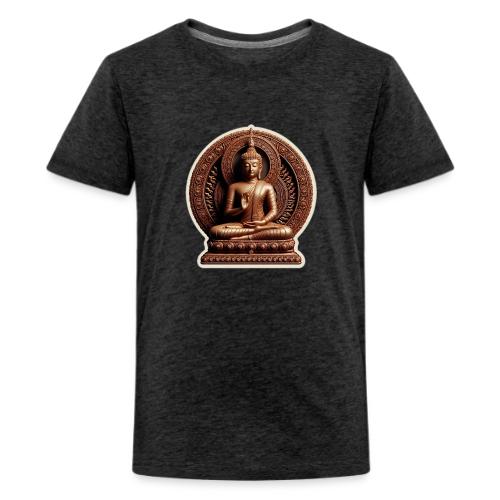 Buddha Statue in meditation and Hand Mudra - Kids' Premium T-Shirt