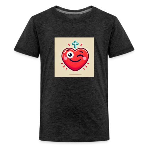 DALLE 2025 09 13 15 56 10 A winking heart sh - Kids' Premium T-Shirt