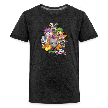 Talking Tom Time Rush Game Tom And His Friends - Kids' Premium T-Shirt - charcoal grey - Front - AI Model Teenager Male light (155cm)