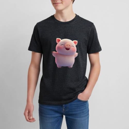 Cute Cartoon Baby Pig Standing Arms Up - Kids' Premium T-Shirt