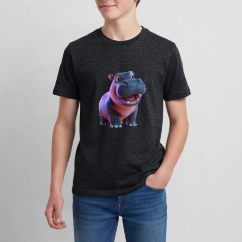 Smiling Cartoon Baby Hippo Standing - Kids' Premium T-Shirt