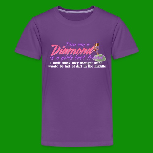 Softball Diamond is a girls Best Friend - Kids' Premium T-Shirt