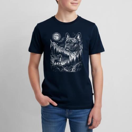 Vintage French Bulldog Moon Howling Tee - Kids' Premium T-Shirt