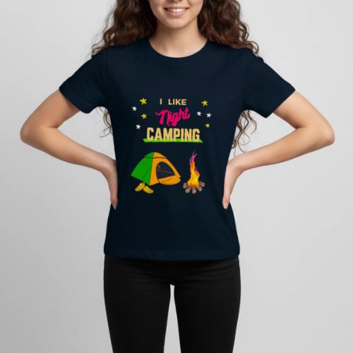 Night Camping - Tent and Campfire - Kids' Premium T-Shirt