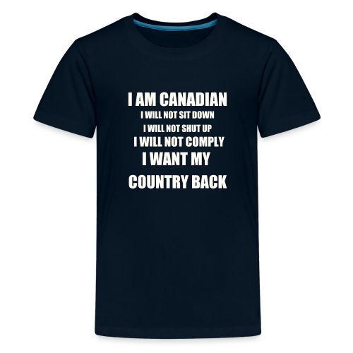 I am Canadian white text - Kids' Premium T-Shirt
