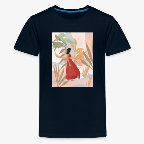 Red Dahlia summer flower - Kids' Premium T-Shirt