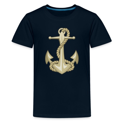 Gold Anchor and Rope - Kids' Premium T-Shirt