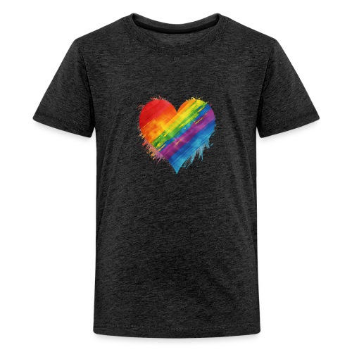 Watercolor Rainbow Pride Heart - LGBTQ LGBT Pride - Kids' Premium T-Shirt