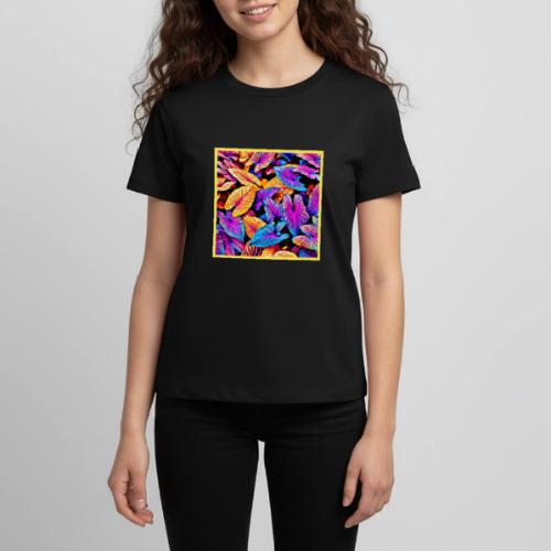 Captivating Neon Elegance Leaf Pattern - Kids' Premium T-Shirt