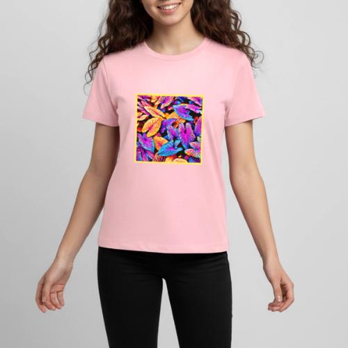 Captivating Neon Elegance Leaf Pattern - Kids' Premium T-Shirt