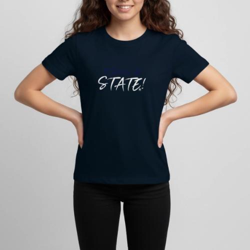 It Starts At STATE! -Navy & White Script - Kids' Premium T-Shirt