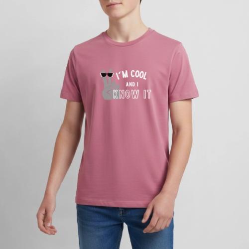 I'm Cool and I Know It - Fun Self Affirmation- Wht - Kids' Premium T-Shirt