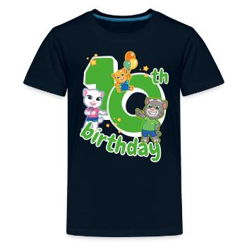 Talking Tom & Friends 10th Birthday - Kids' Premium T-Shirt - deep navy - Front - AI Model Teenager Male light (155cm)