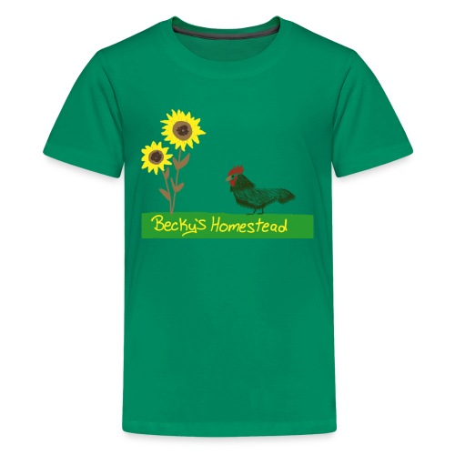 Chicken and Sunflowers - Kids' Premium T-Shirt